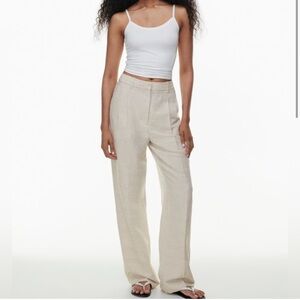 Aritzia Wilfred cream linen pants